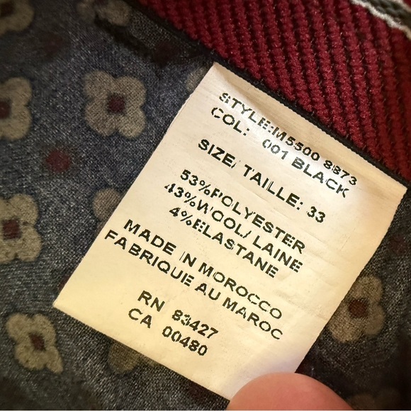 Ballin Atwater Modern Pants Men’s 33 X 30 Black Cuffed Wool Blend Office Golf - Picture 4 of 8